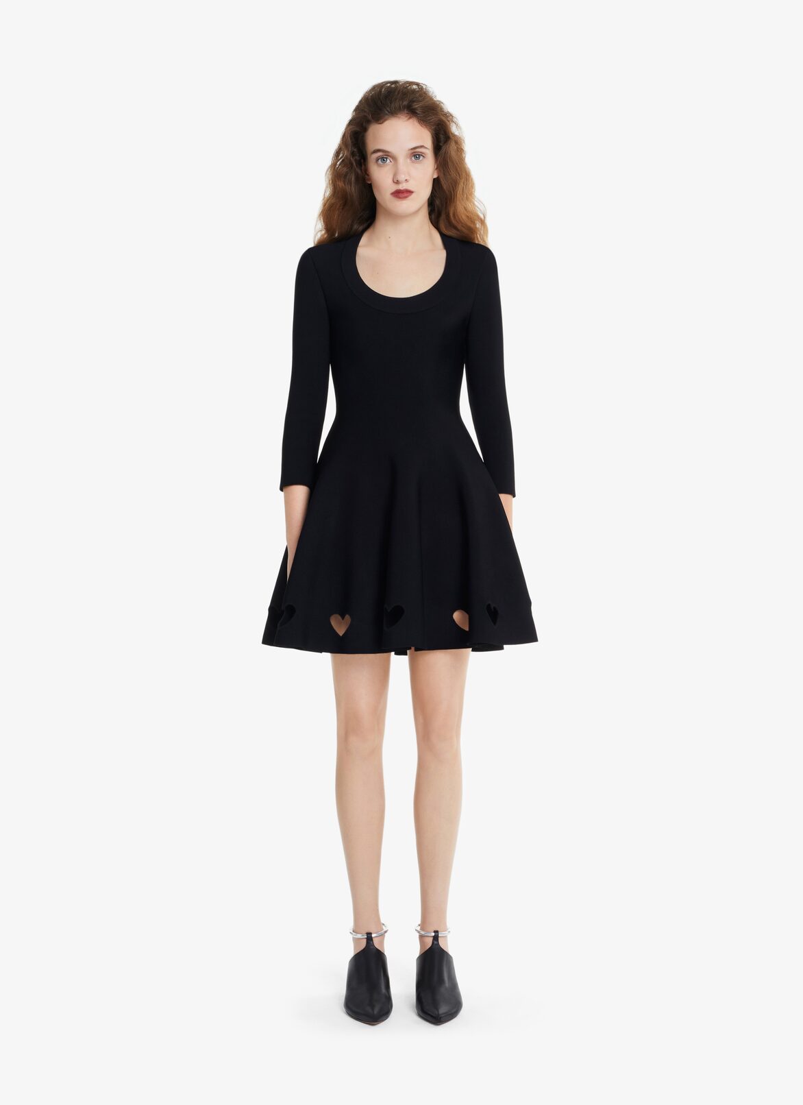 HEART KNIT SKATER DRESS ALAÏA BLACK HEART KNIT SKATER DRESS